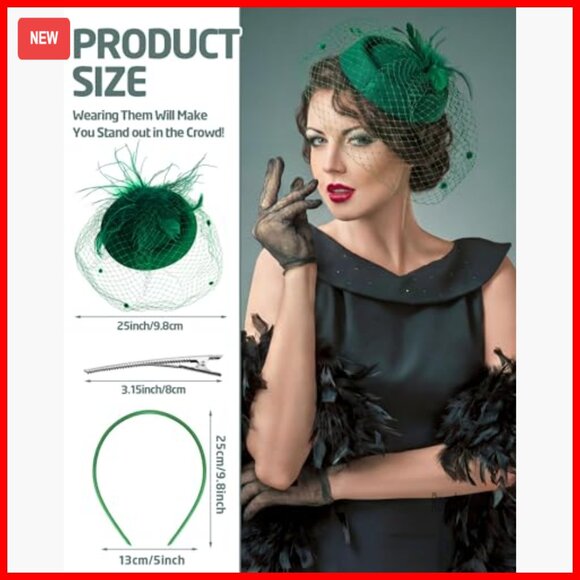 6 Pack Fascinator Hats Derby Style Mesh Feather Hair Clip Wedding Party main image 6